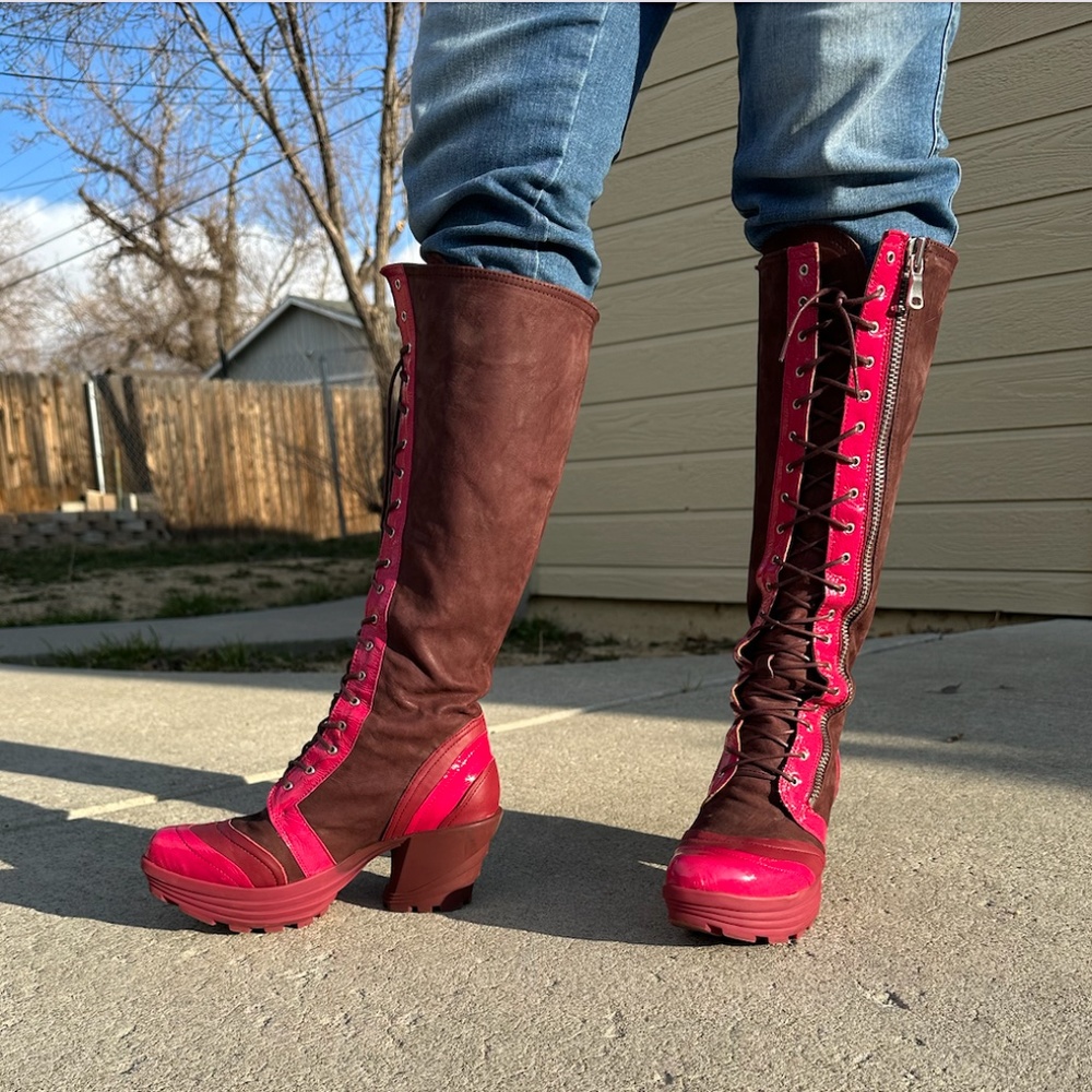 Pink John Fluevog Boots -- Used in Great Condition